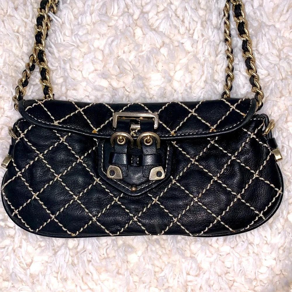 Vintage Y2K Juicy Couture Wild Stitch Quilted Leather Crossbody Bag Rare